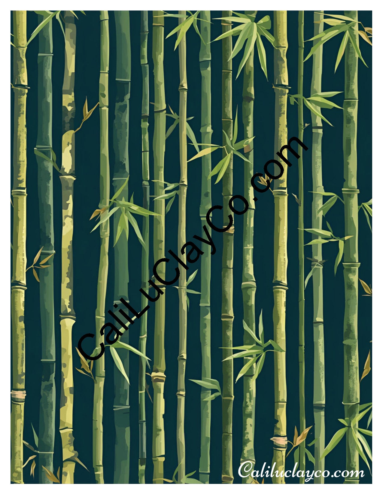 Bamboo #6 Left & Right Polymer Clay Water-Soluble Transfer Sheet / Tattoo Paper