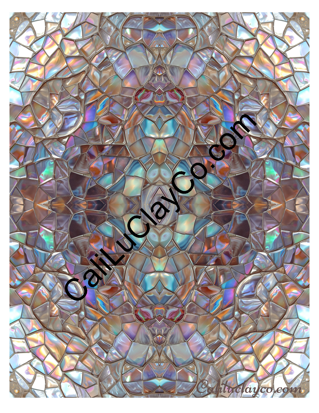 Mother of Pearl Mirrored Polymer Clay Water-Soluble Transfer Sheet / Tattoo Paper