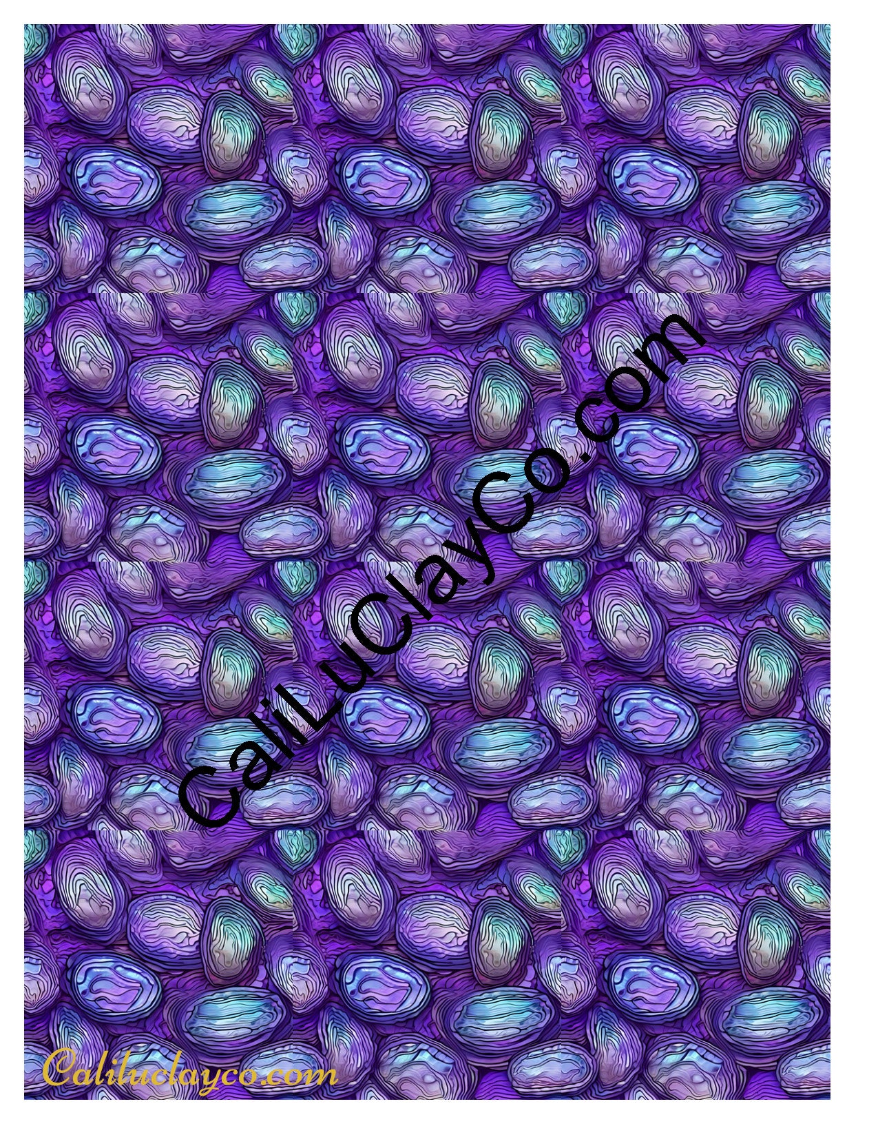 Purple Stones MULTI Left & Right Polymer Clay Water-Soluble Transfer Sheet / Tattoo Paper