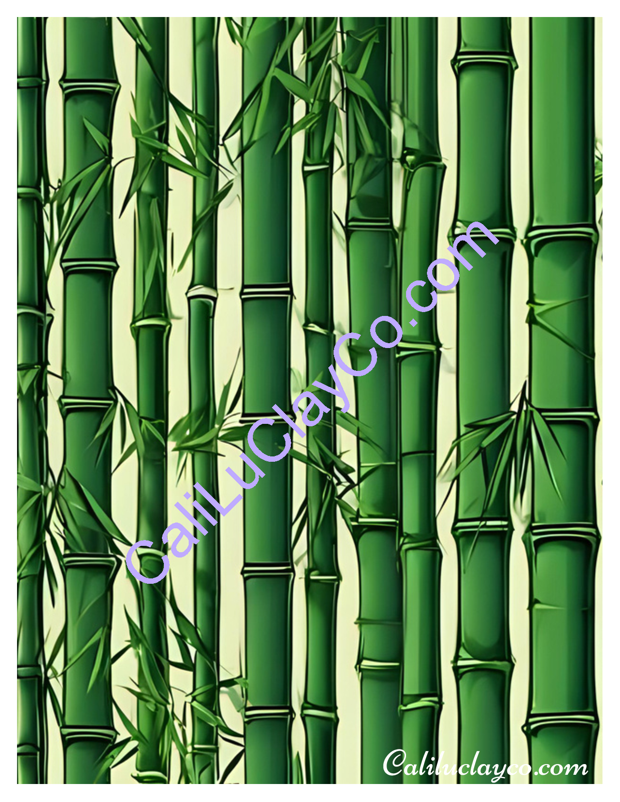 Bamboo #2 Polymer Clay Water-Soluble Transfer Sheet / Tattoo Paper