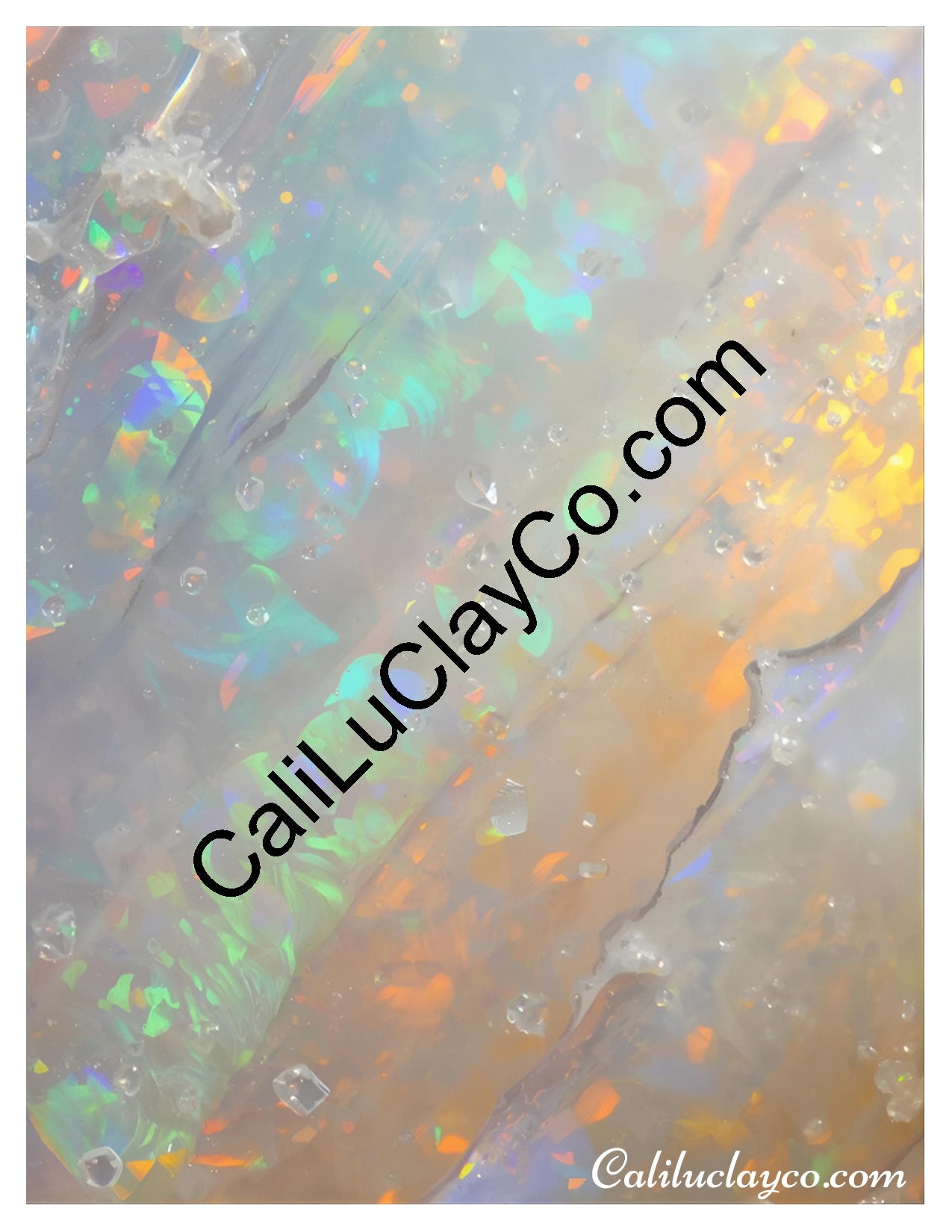 Opalescent Marbling Left & Right Polymer Clay Water-Soluble Transfer Sheet / Tattoo Paper