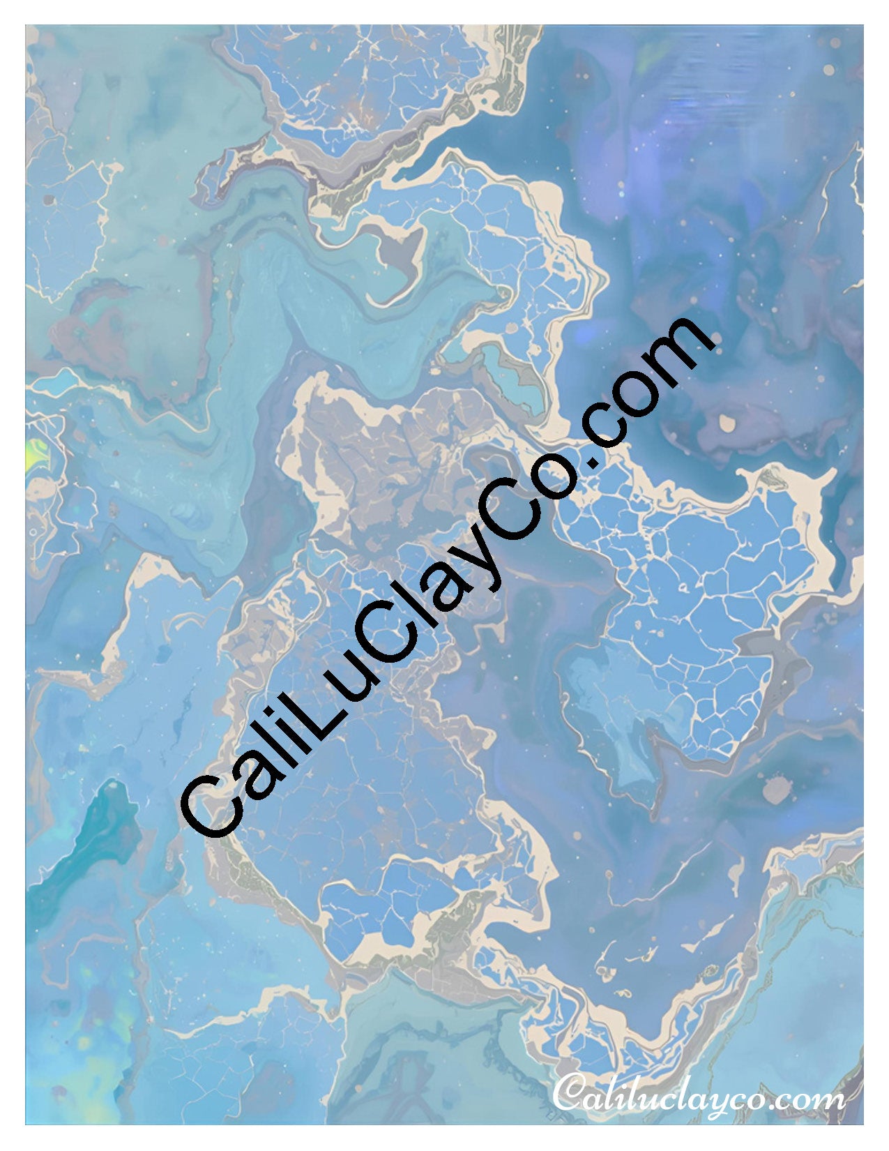 Pastel Marbling #3 Left & Right Polymer Clay Water-Soluble Transfer Sheet / Tattoo Paper