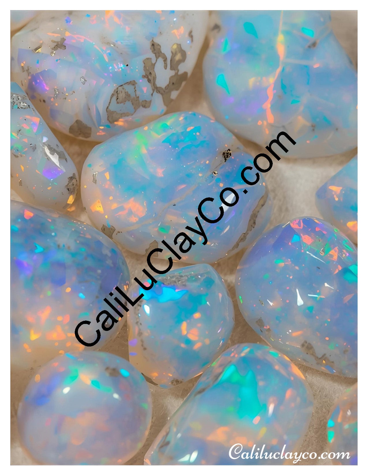 Opals #1 Left & Right Polymer Clay Water-Soluble Transfer Sheet / Tattoo Paper