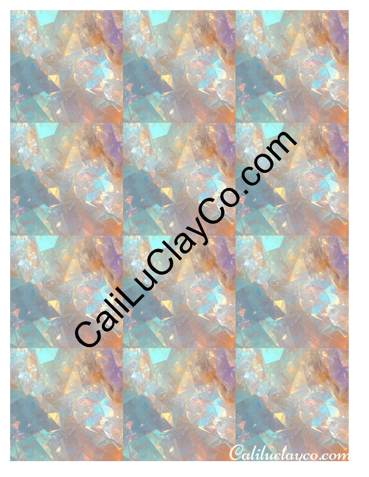 Opalescent Marbling #4 MULTI Left & Right Polymer Clay Water-Soluble Transfer Sheet / Tattoo Paper