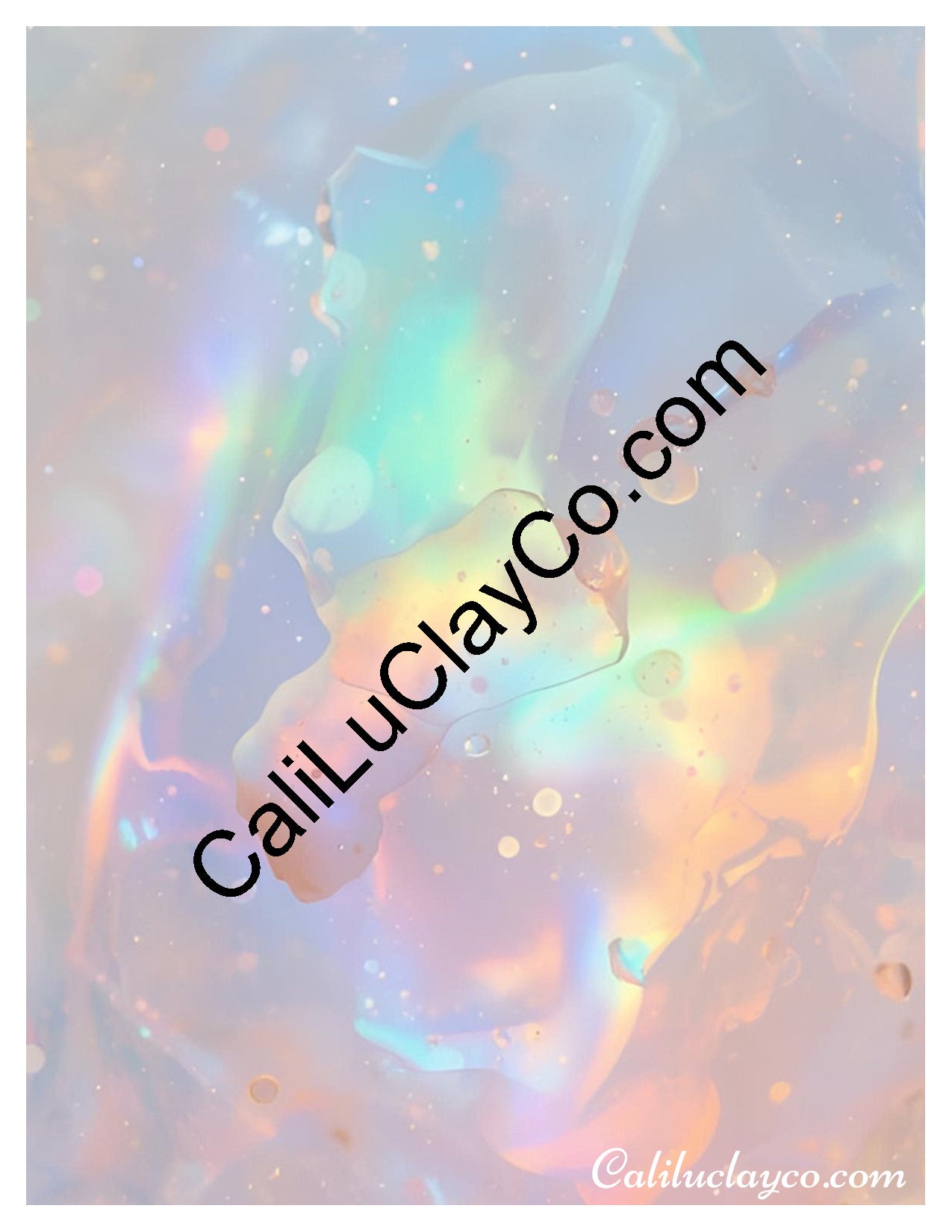 Opalescent Marbling #6 Left & Right Polymer Clay Water-Soluble Transfer Sheet / Tattoo Paper