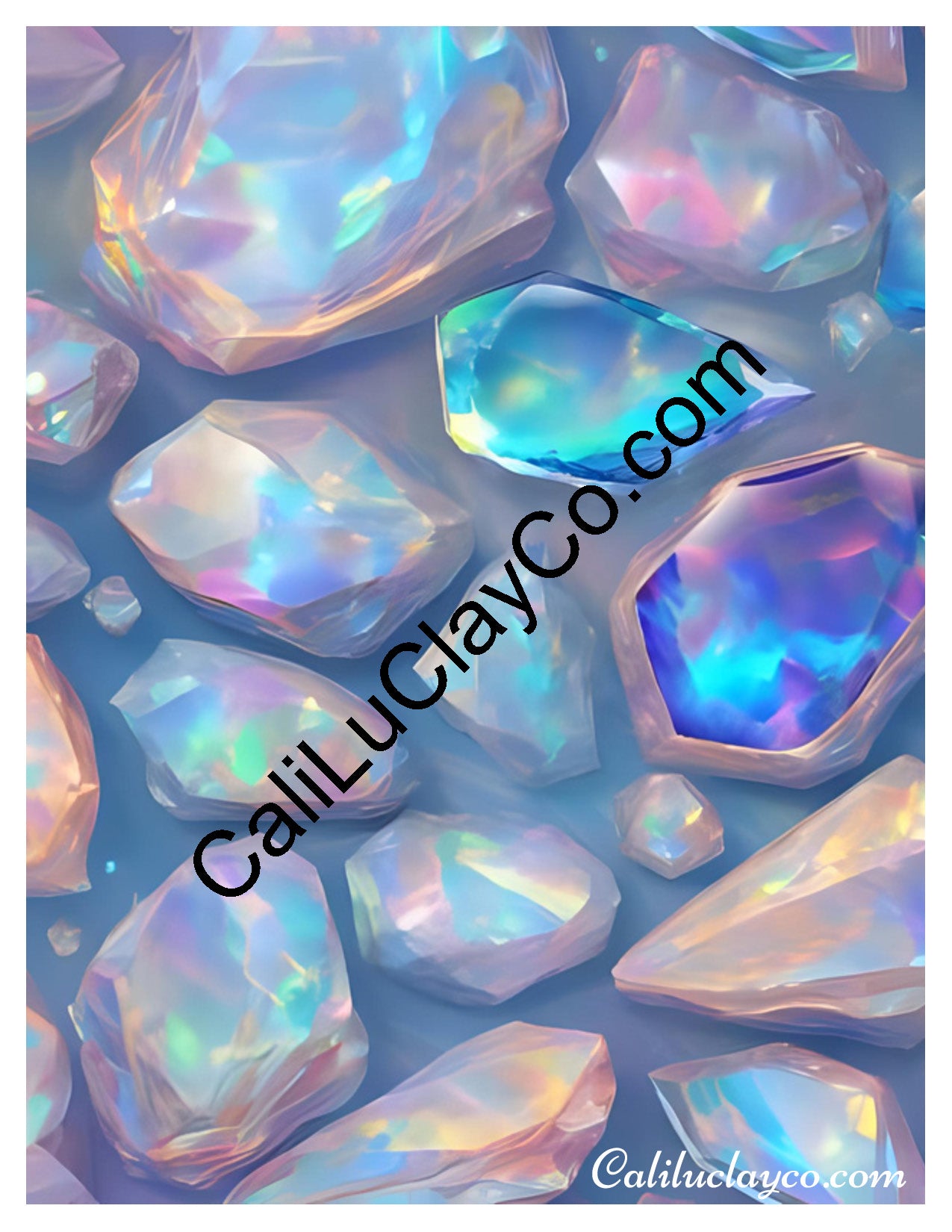 Bejeweled #1 Left & Right Polymer Clay Water-Soluble Transfer Sheet / Tattoo Paper