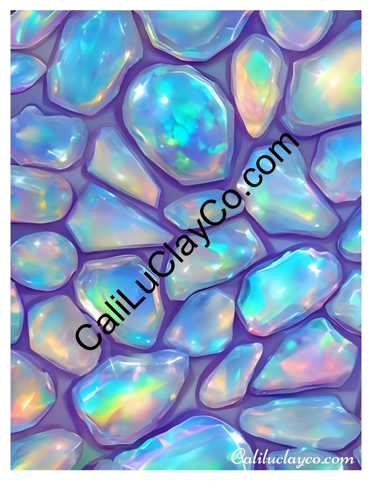 Bejeweled #2 Left & Right Polymer Clay Water-Soluble Transfer Sheet / Tattoo Paper