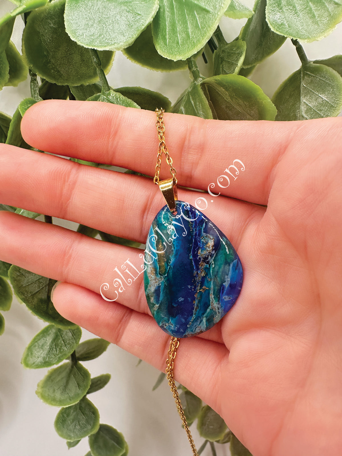 Marbled Ocean Drop Pendant