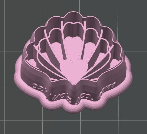Clamshell with Heart Cookie Cutter / Polymer Clay Cutter