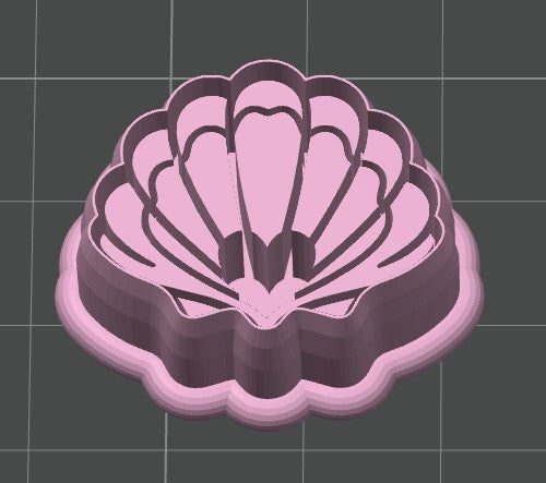 Clamshell with Heart Cookie Cutter / Polymer Clay Cutter