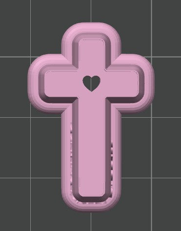 Cross with Heart Cookie Cutter / Polymer Clay Cutter