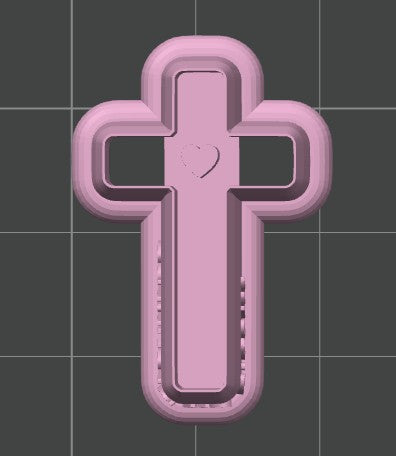 Cross with Heart Cookie Cutter / Polymer Clay Cutter