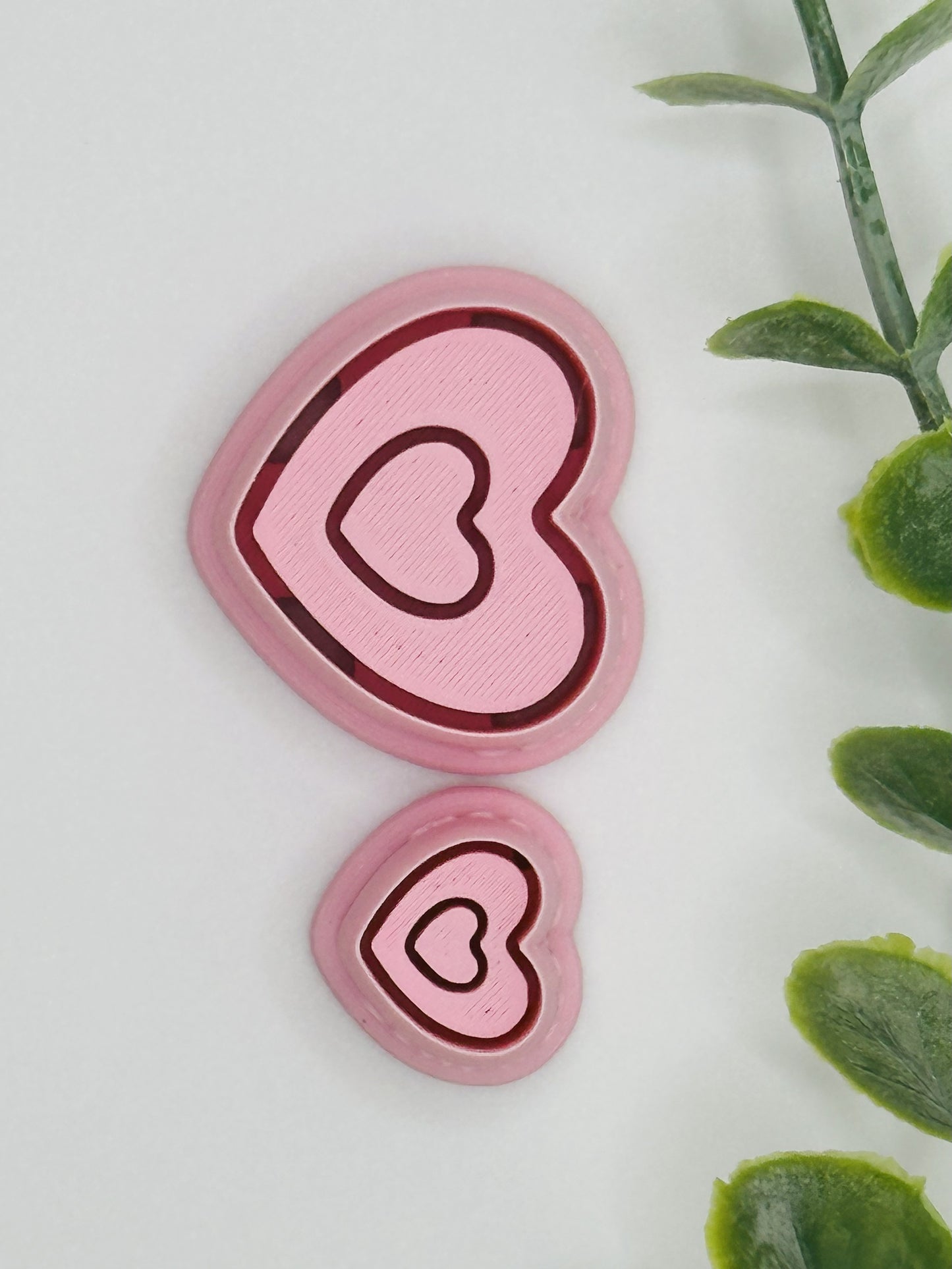 Double Heart Bezel Cookie Cutter / Polymer Clay Cutter