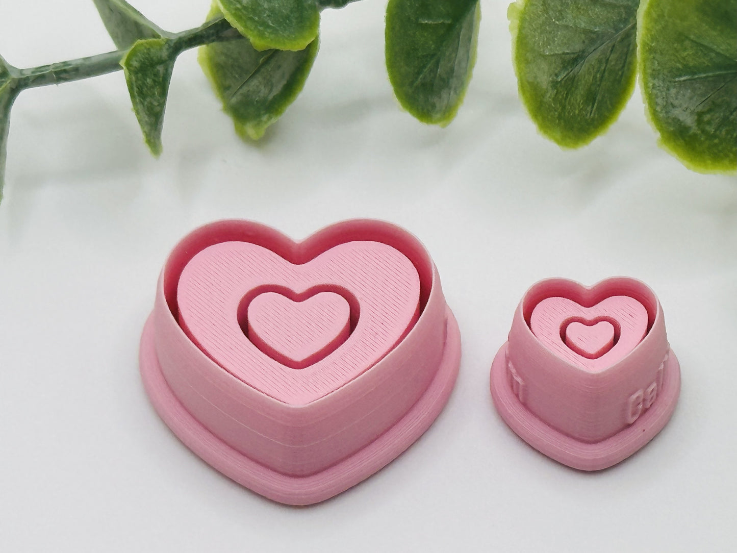 Double Heart Bezel Cookie Cutter / Polymer Clay Cutter