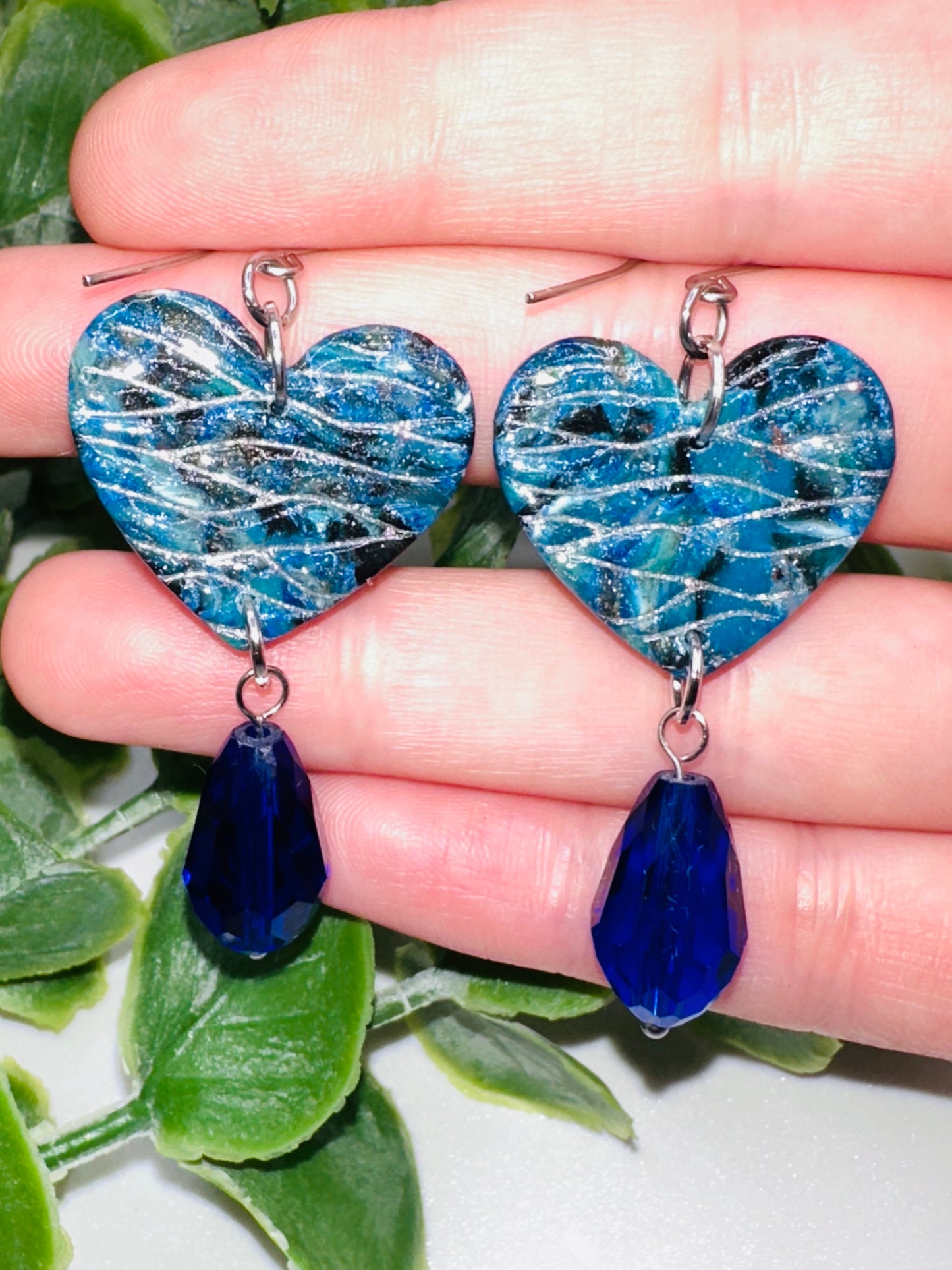 Heart Wave Dangles Earrings
