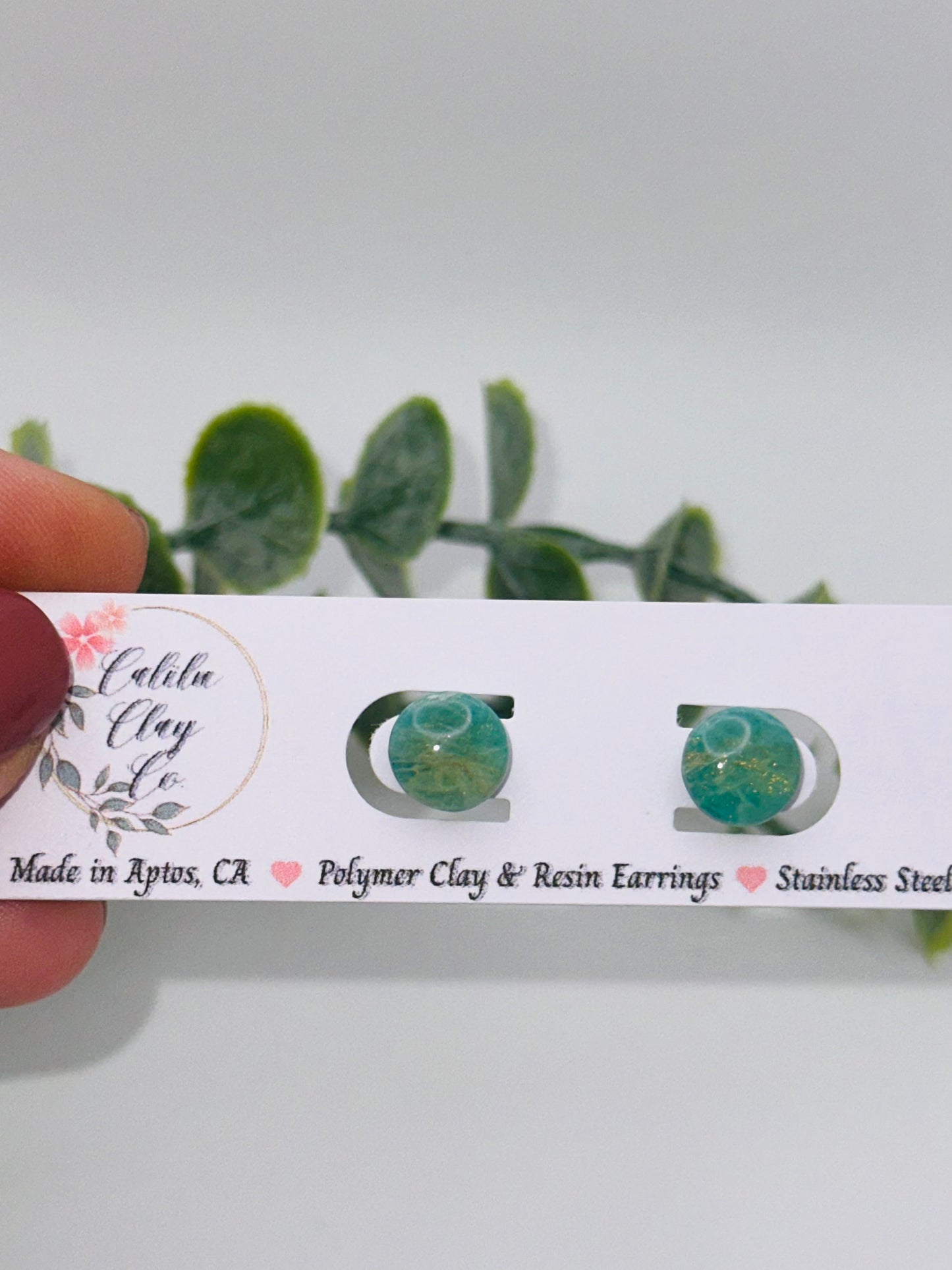 Round Jade Studs