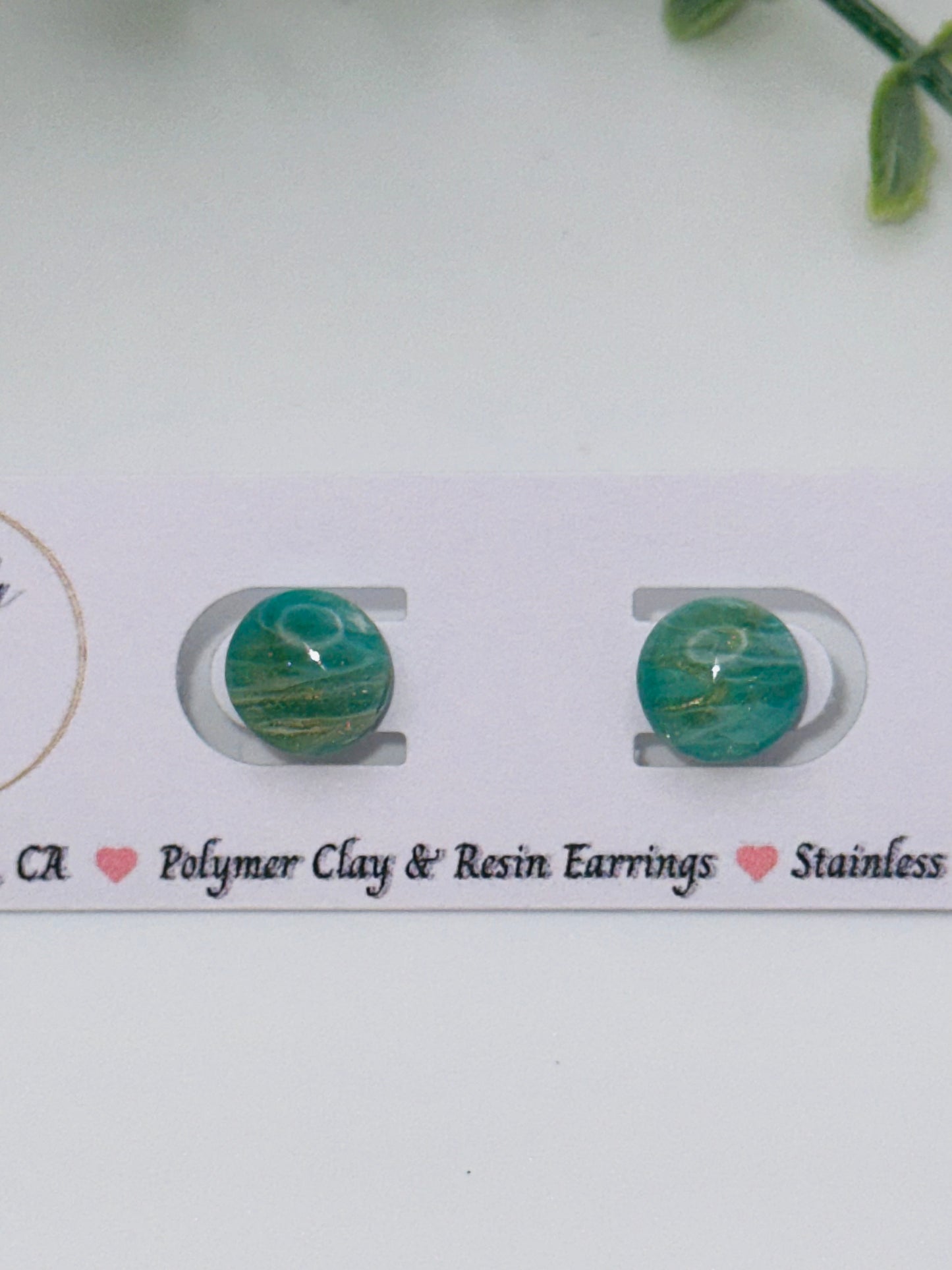 Round Jade Studs