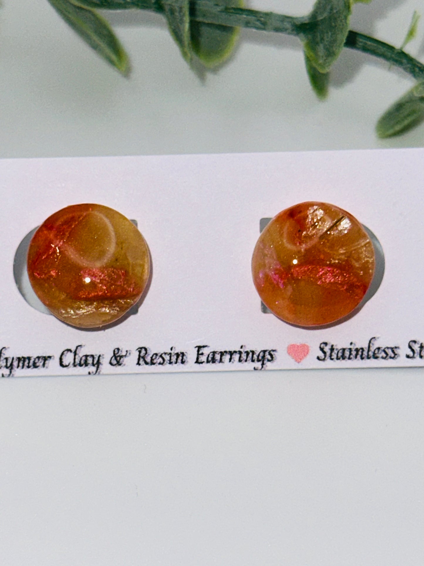 Round Sunset Marbled Studs