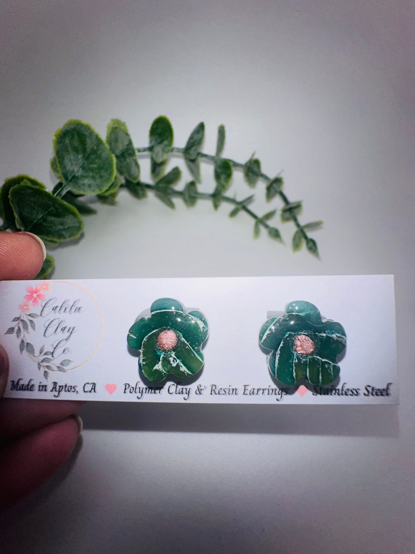 Marbled Flower Studs