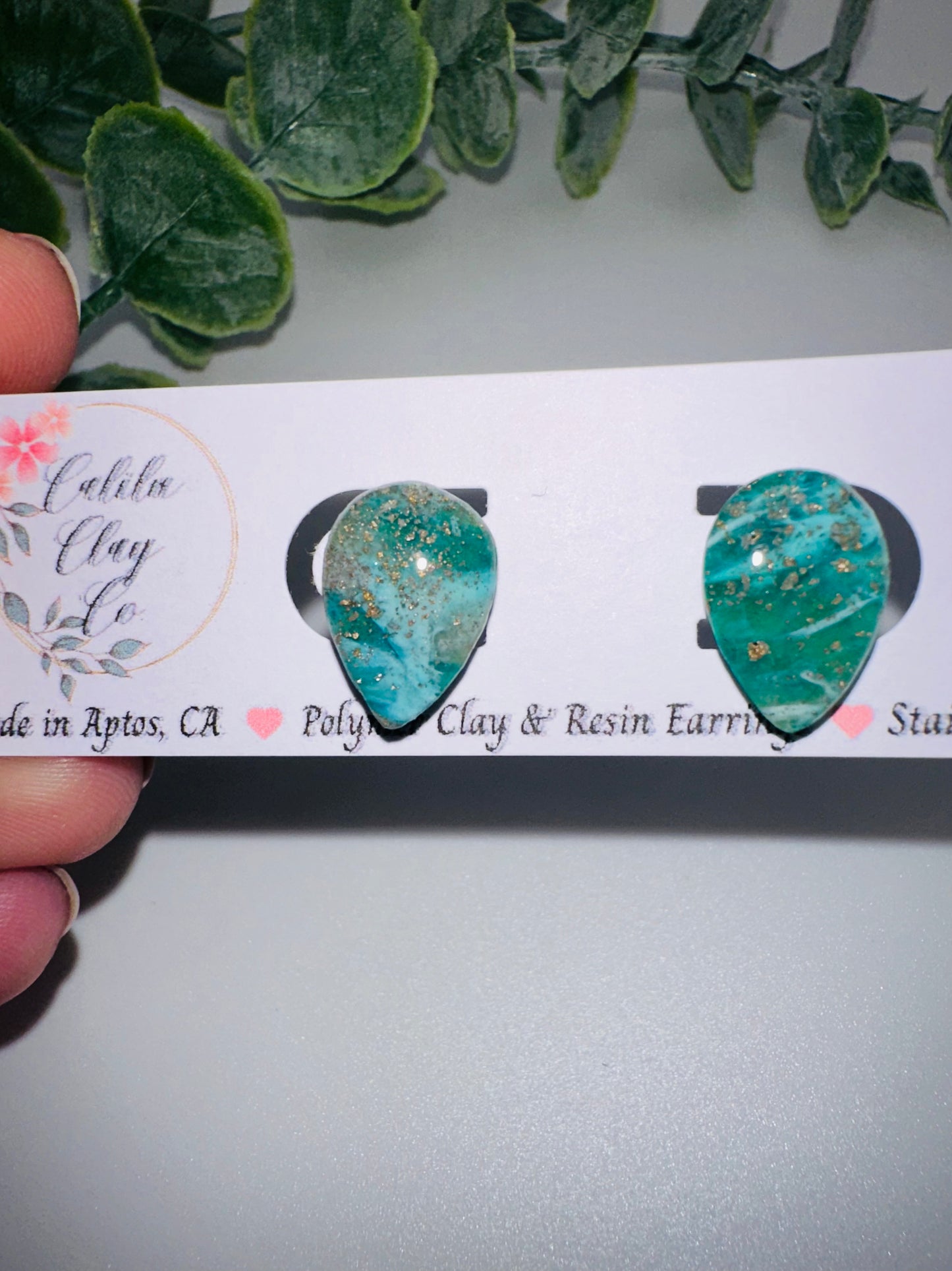 Jade Ocean Drop Studs