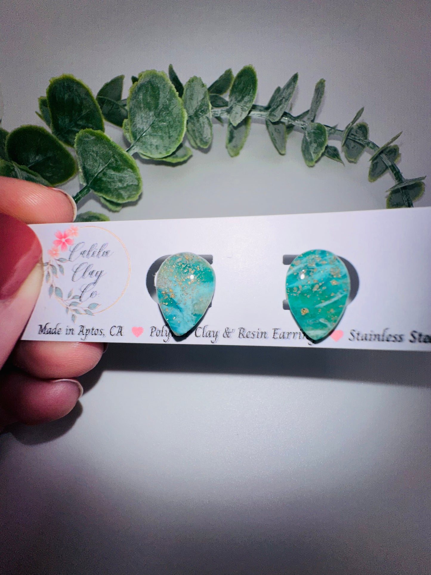 Jade Ocean Drop Studs
