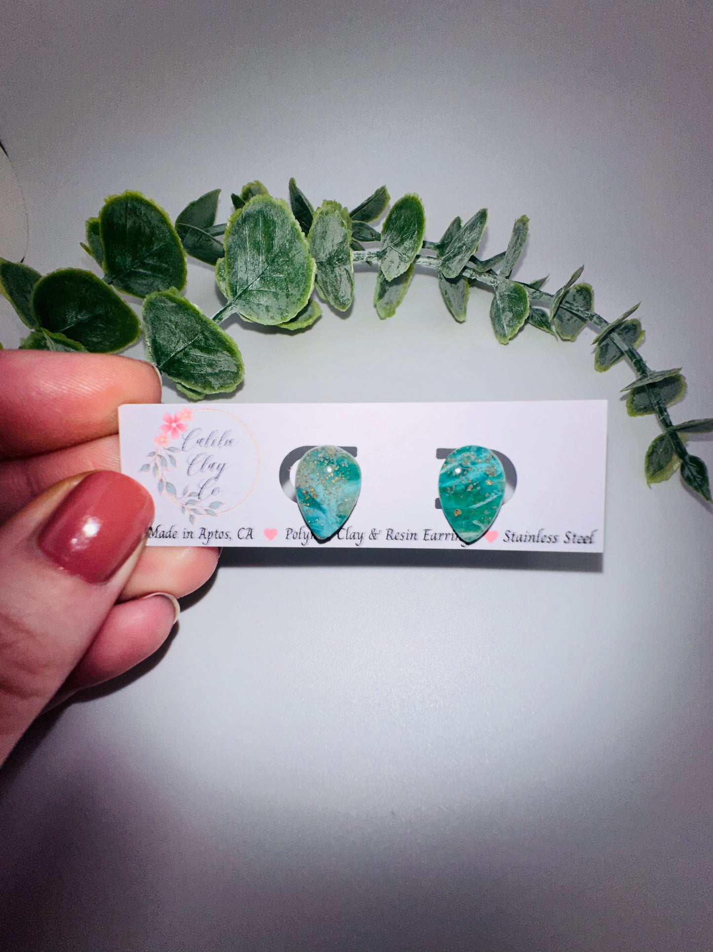 Jade Ocean Drop Studs