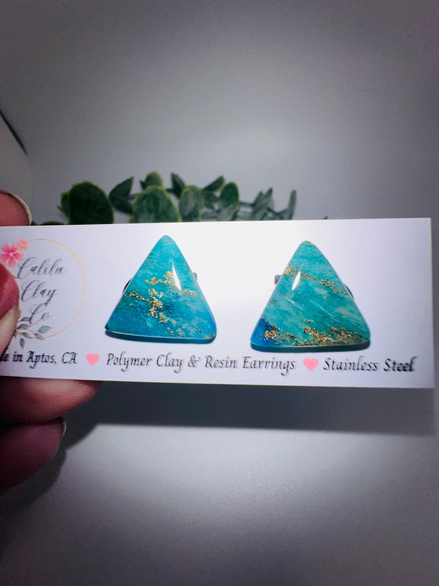 Marbled Triangle Studs