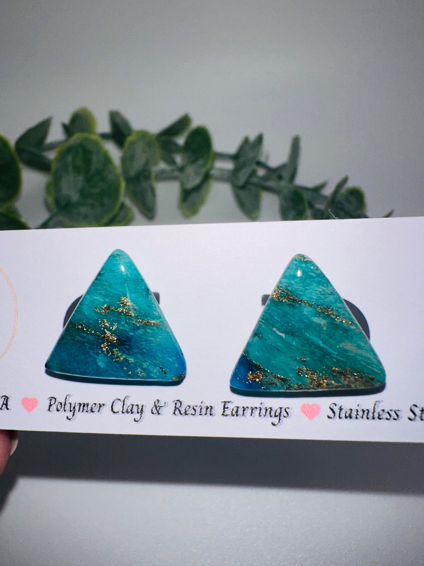 Marbled Triangle Studs