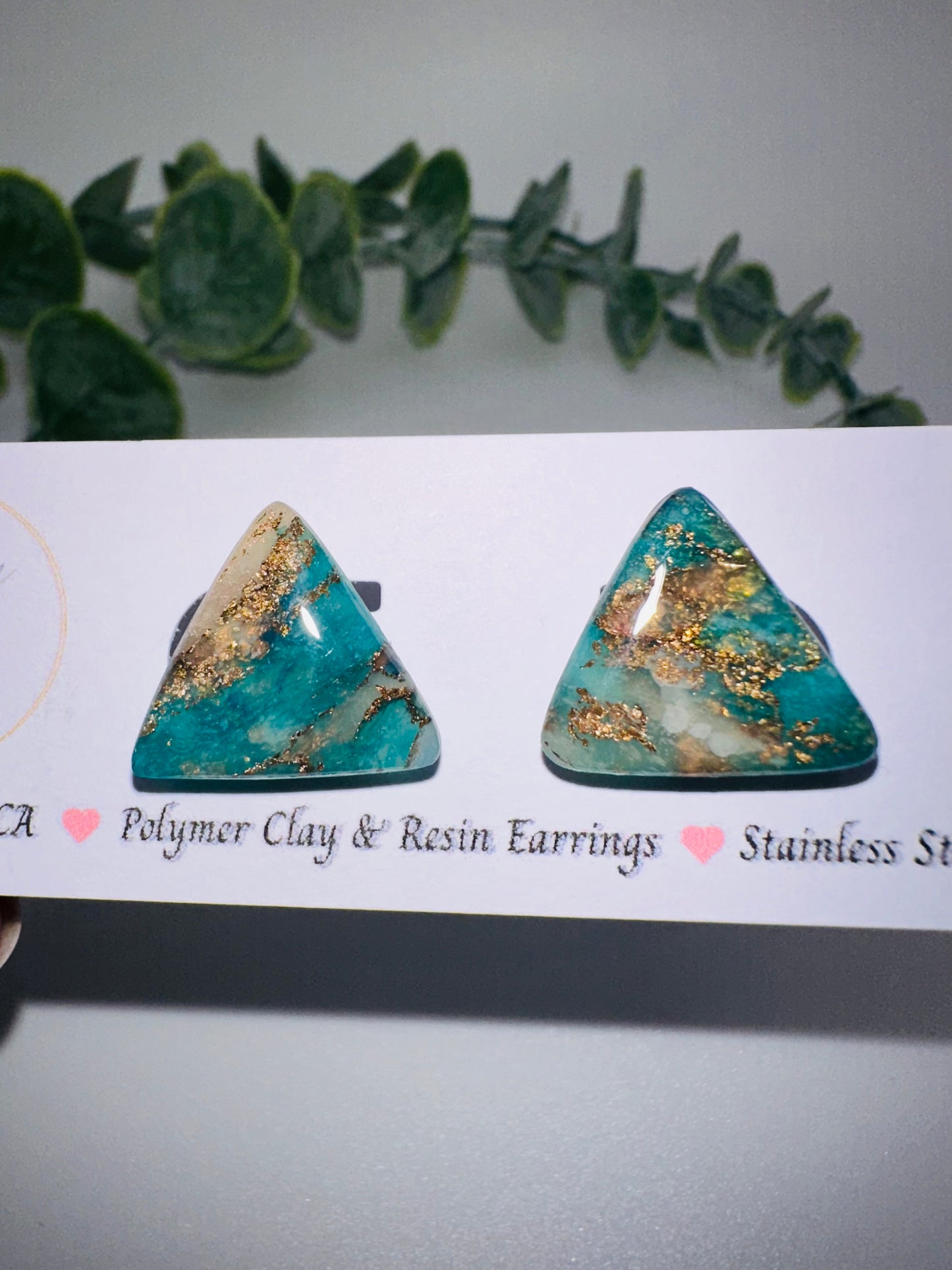 Marbled Triangle Studs