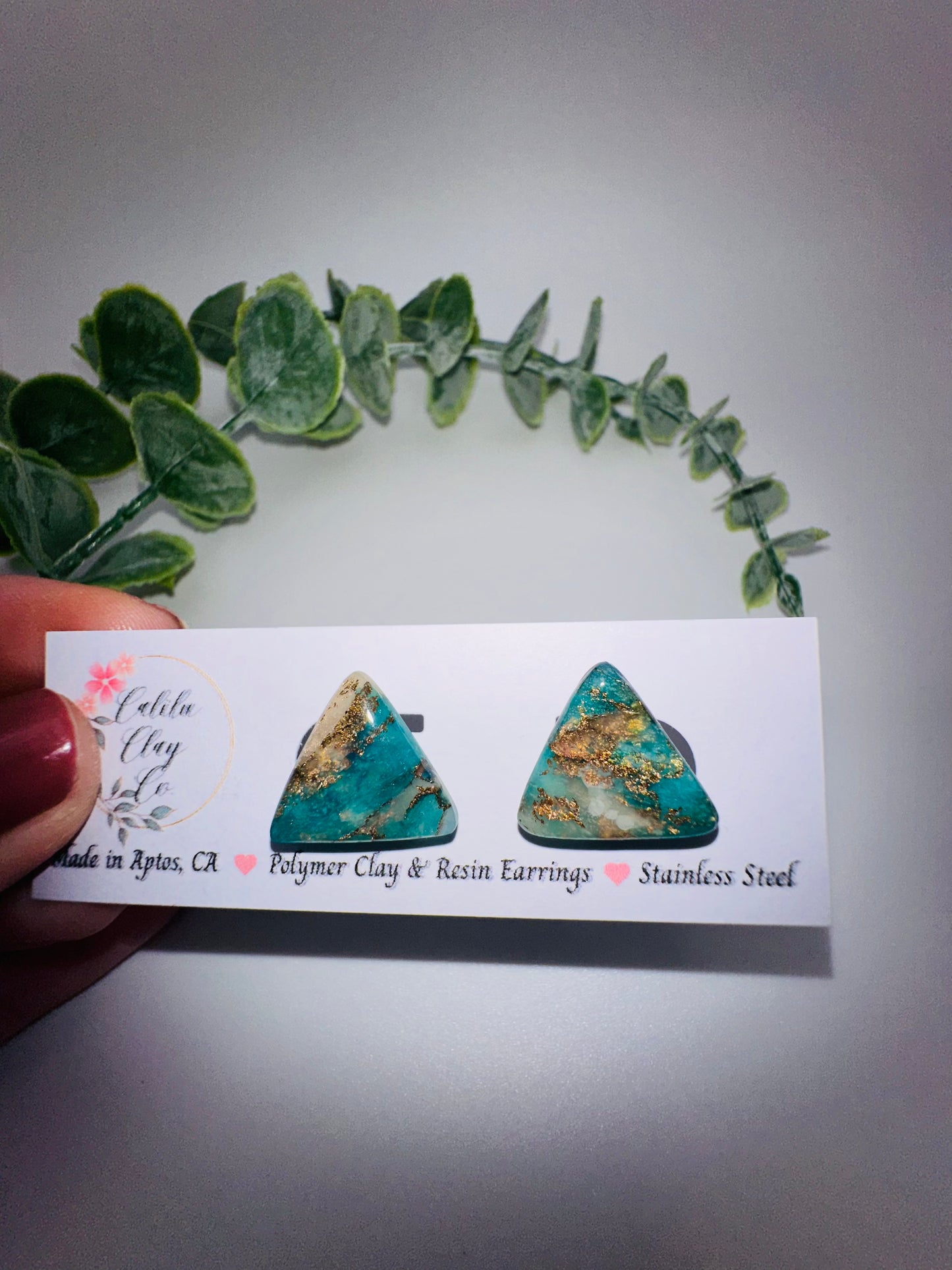 Marbled Triangle Studs