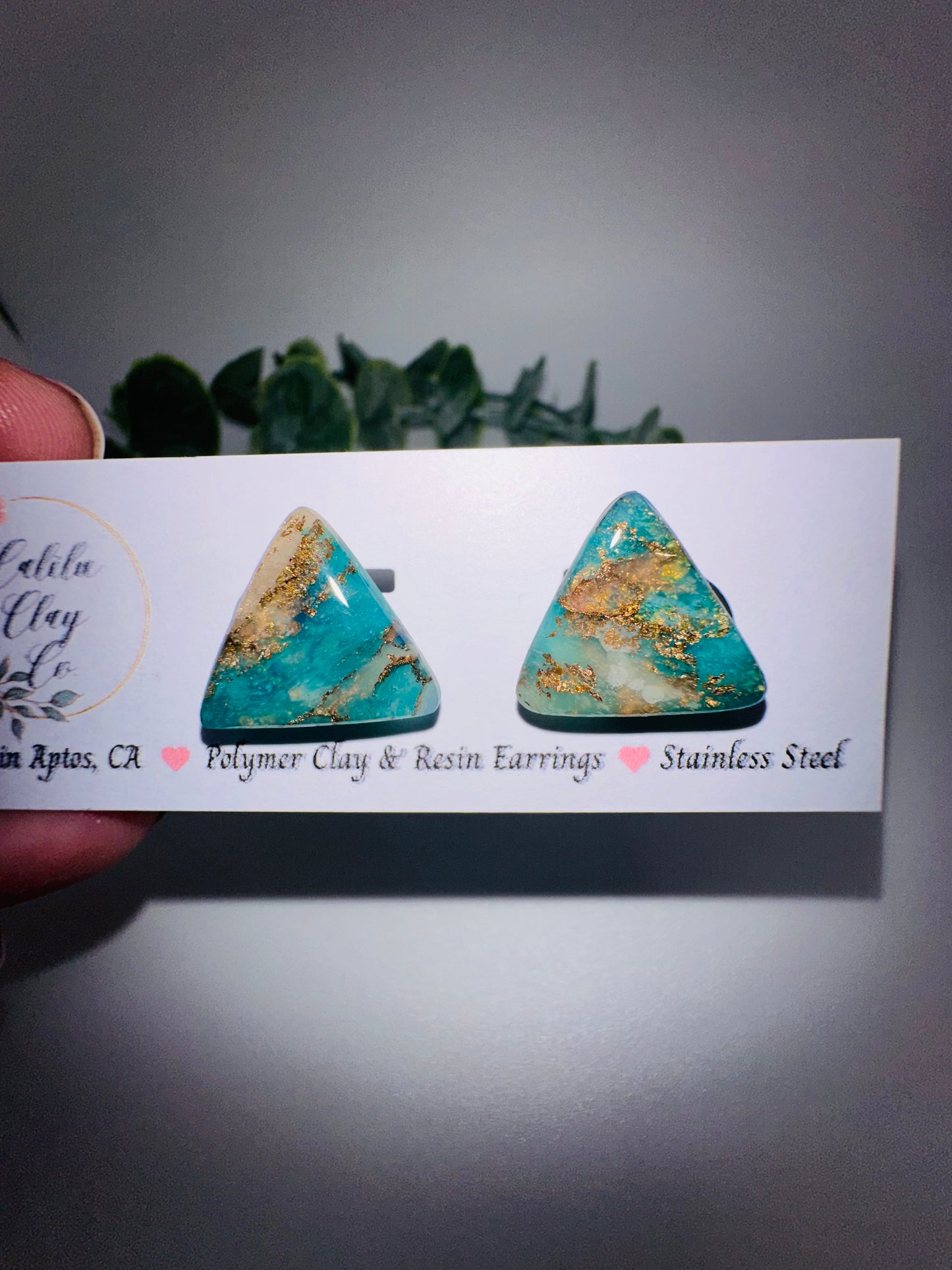 Marbled Triangle Studs