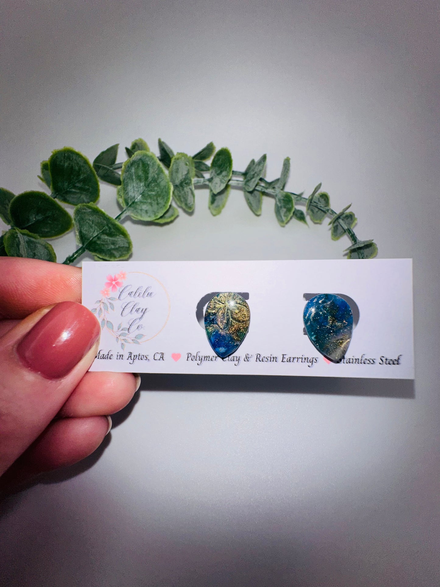 Floral Teardrop Studs