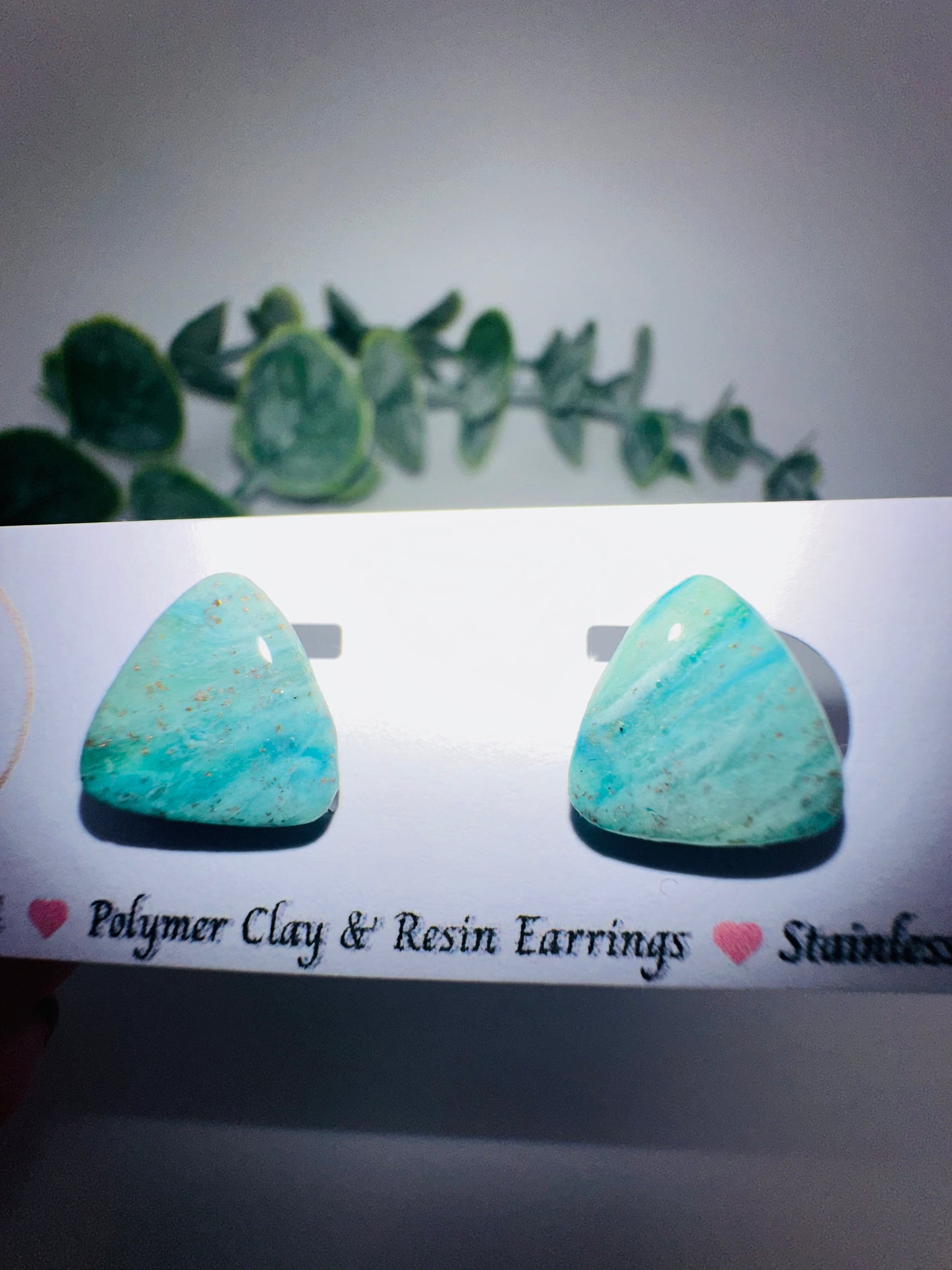 Jade Ocean Triangle Studs
