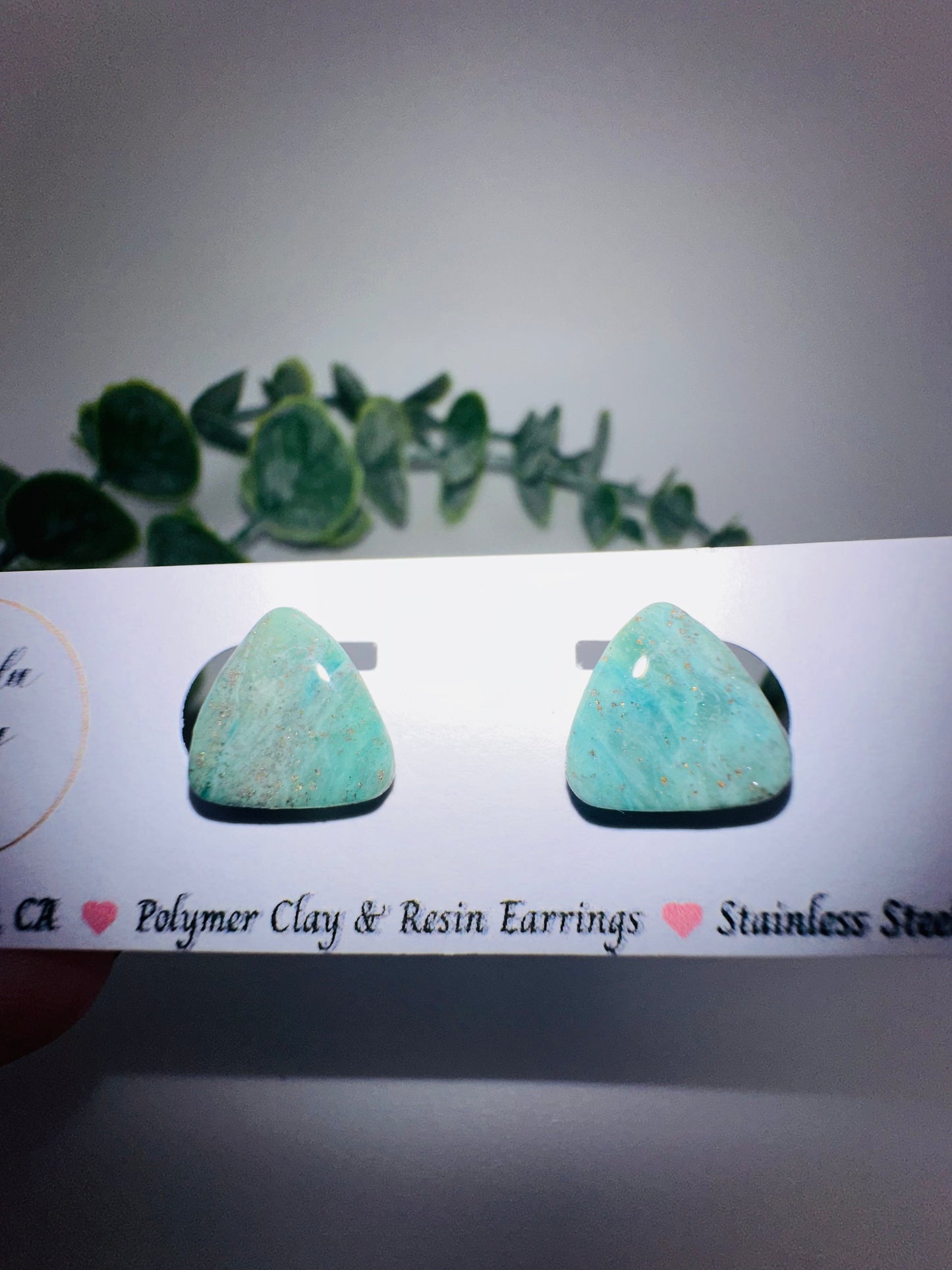 Jade Ocean Triangle Studs