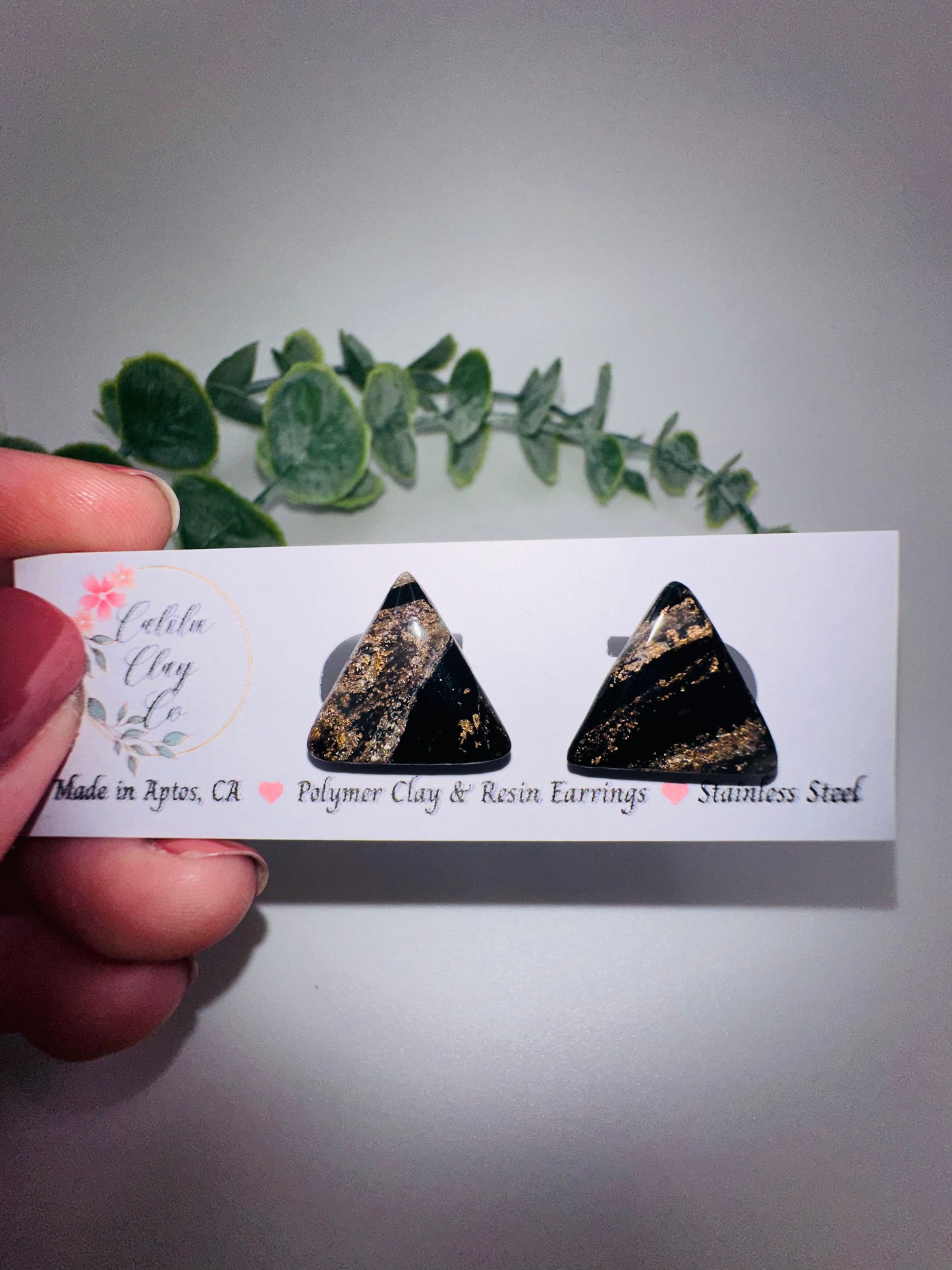 Marbled Triangle Studs