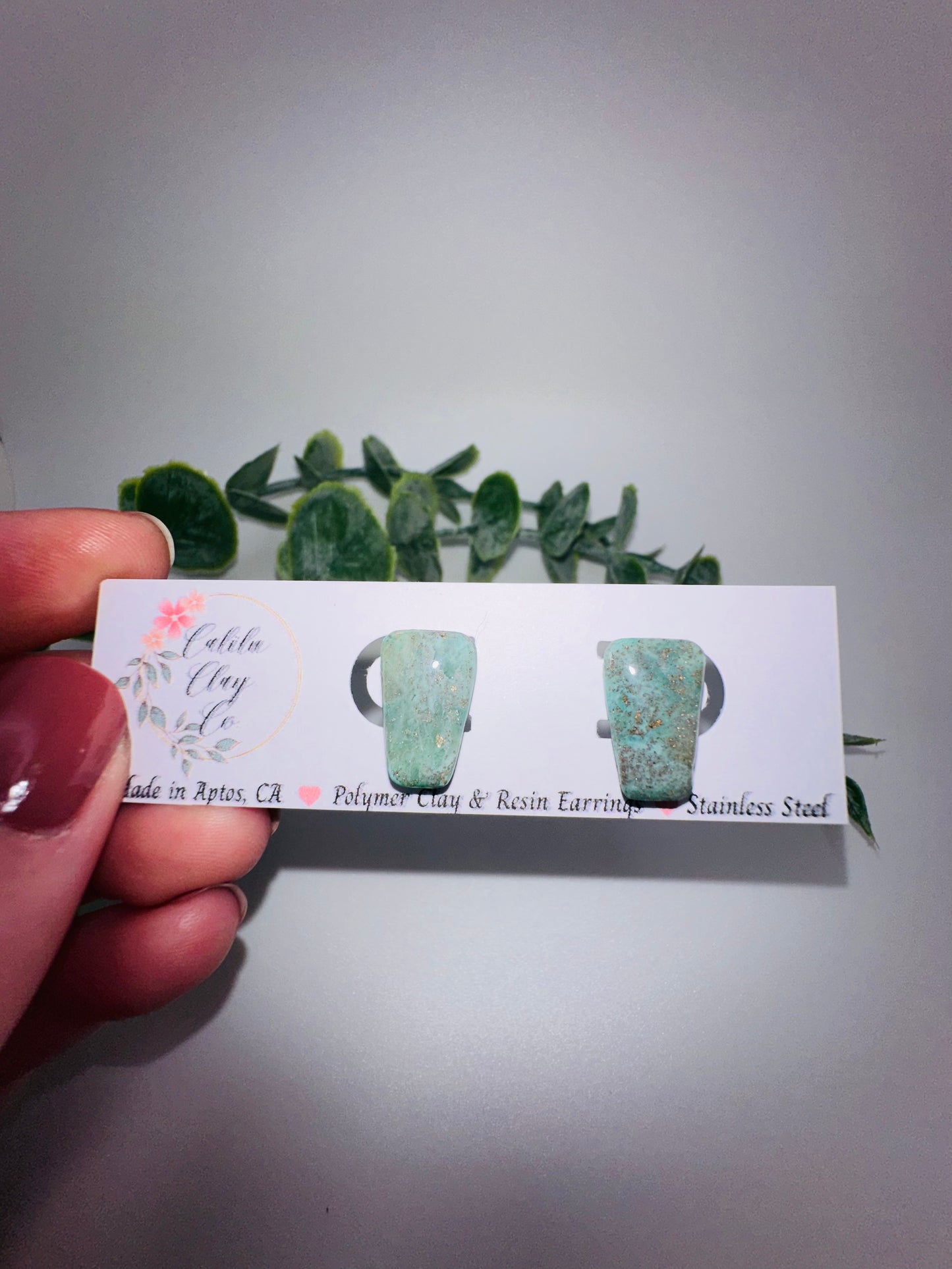 Jade Ocean Drop Studs