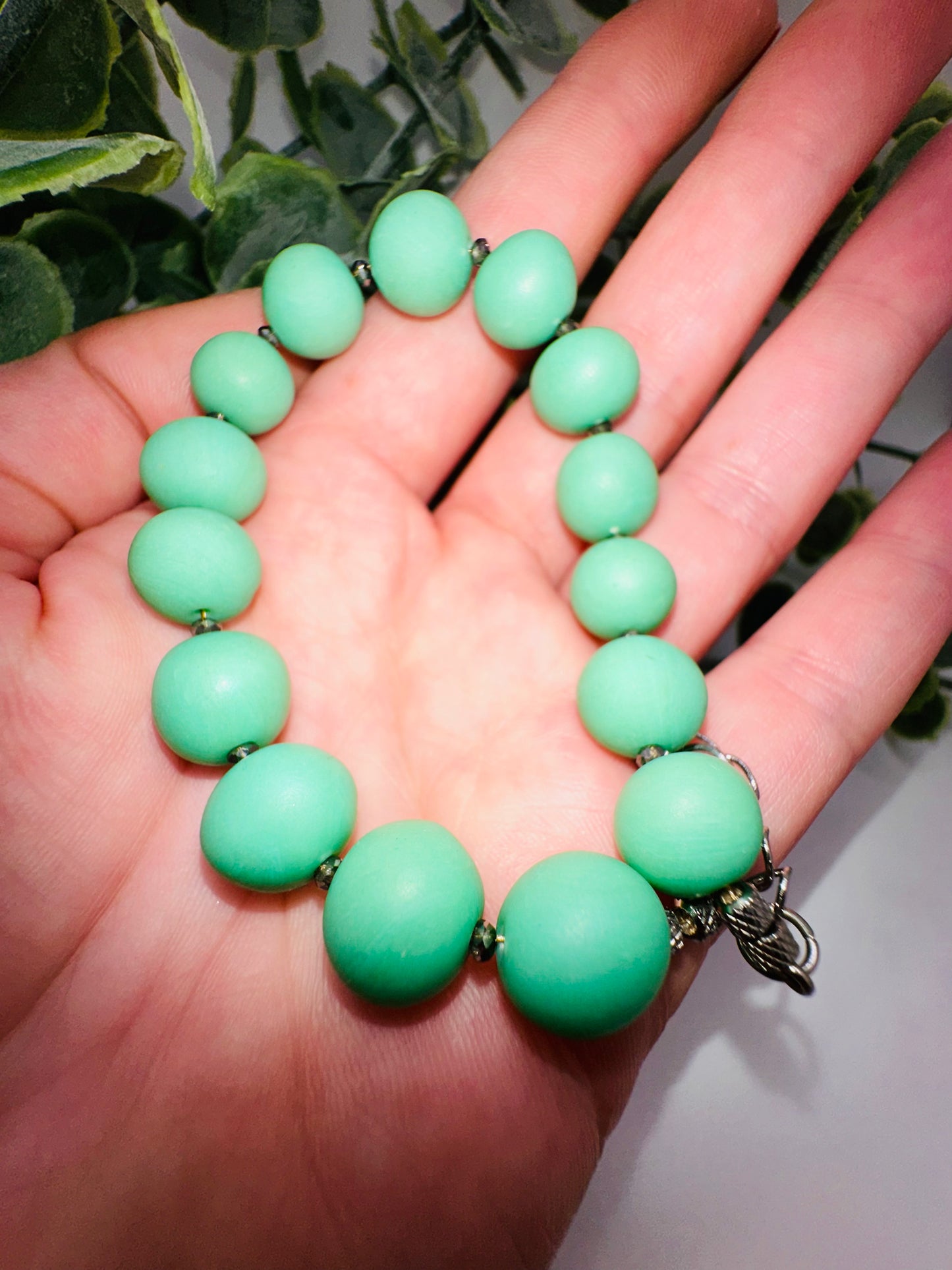 Light Jade Beaded Bracelet