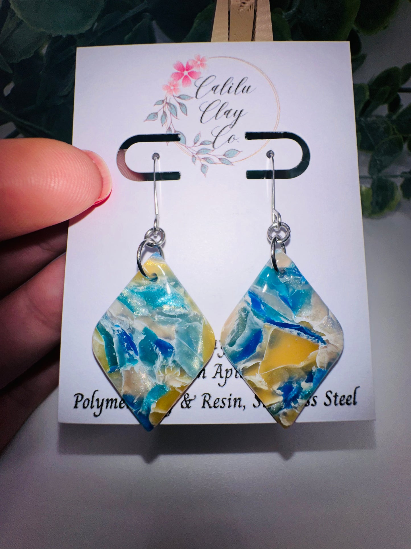 Marbled Diamond Dangles