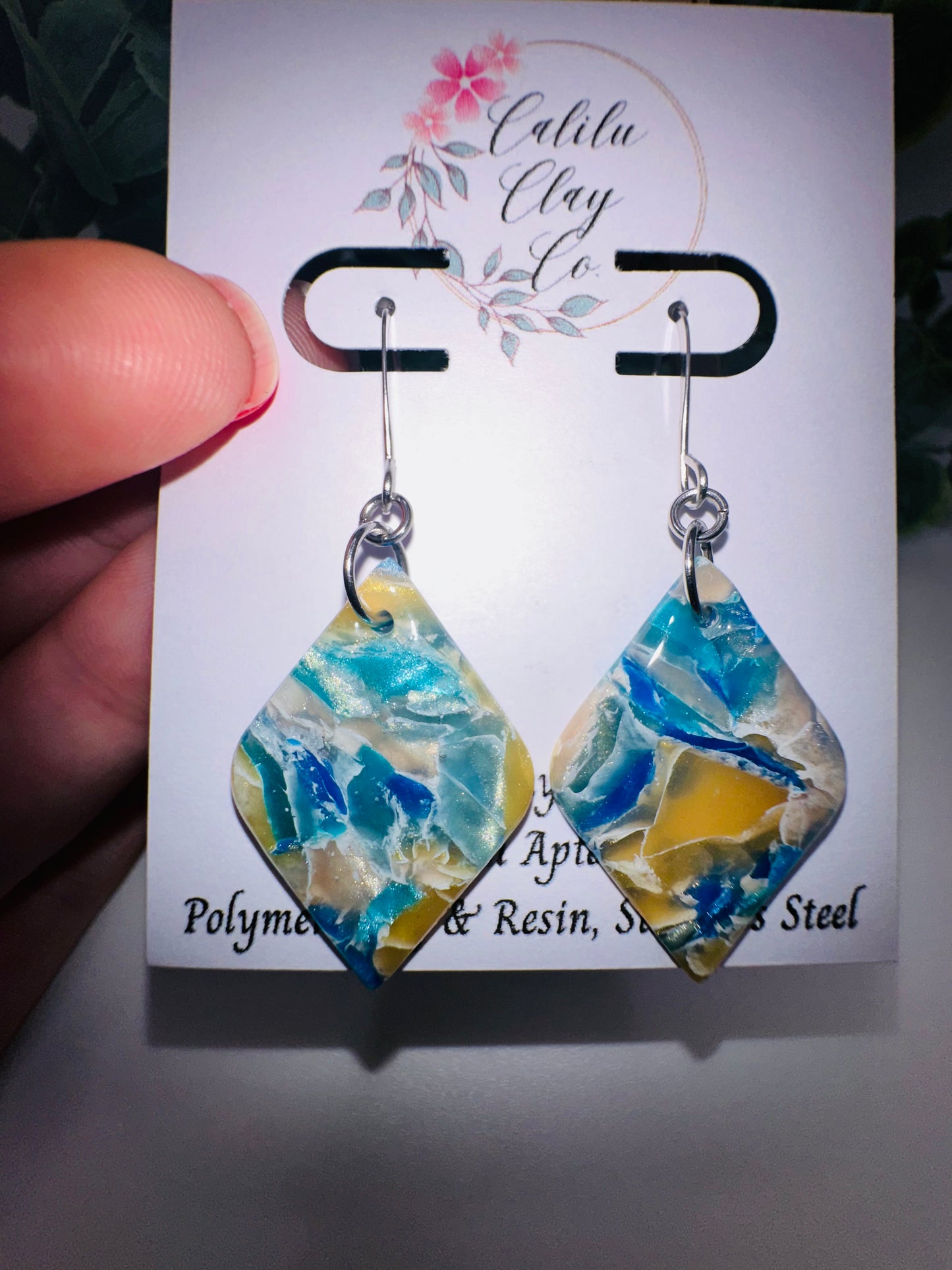 Marbled Diamond Dangles