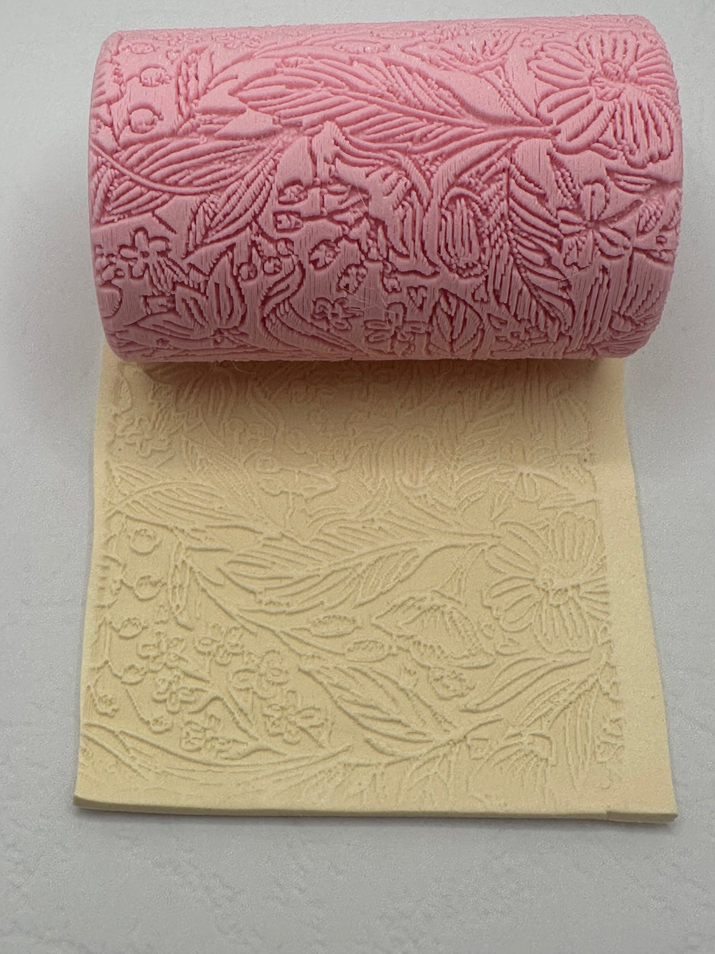 Drawn Floral Polymer Clay/Cookie Dough Texture Roller