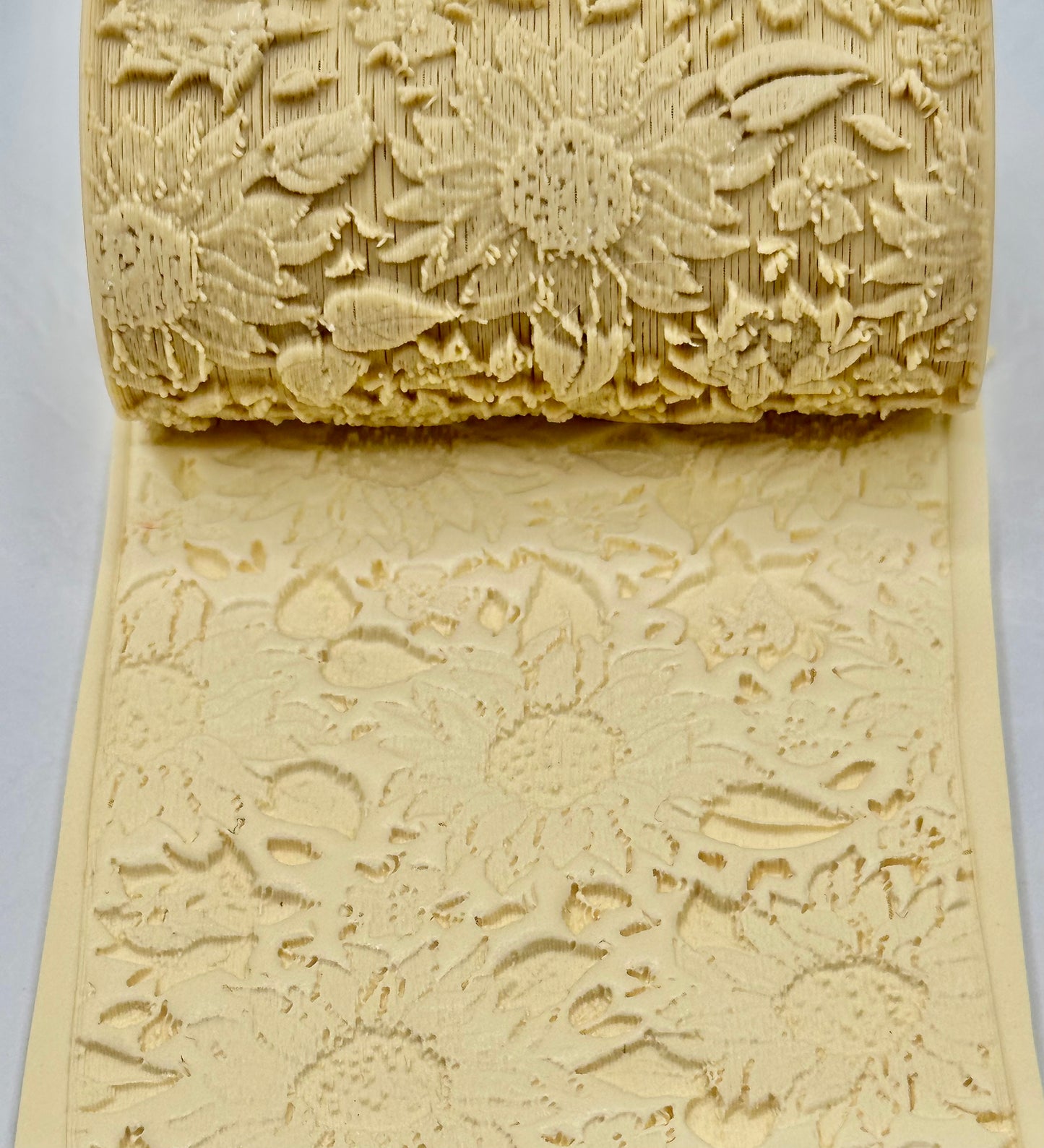 Sunflowers Pattern Polymer Clay / Cookie Dough Texture Roller