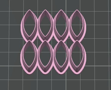 Leaf/Almond Shape Multi Cookie Cutter / Polymer Clay Cutter