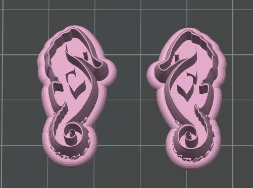 Seahorse with Hearts Cookie Cutter / Polymer Clay Cutter