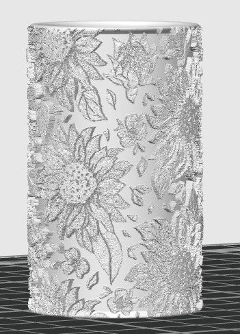 Sunflowers Pattern Polymer Clay / Cookie Dough Texture Roller