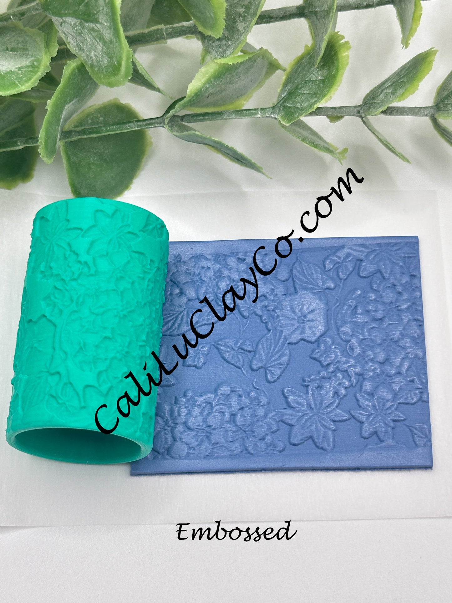 Hydrangeas Floral Polymer Clay / Cookie Dough Texture Roller