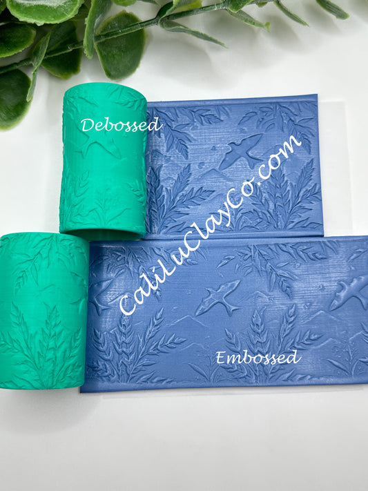 Peace Doves Pattern Polymer Clay / Cookie Dough Texture Roller