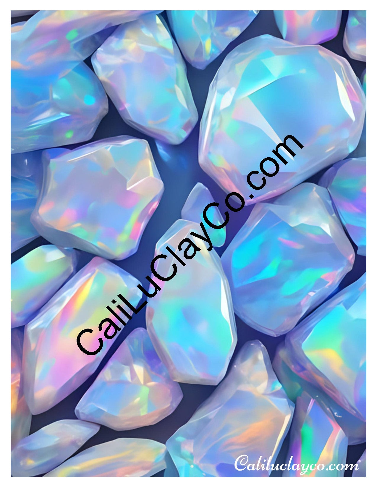 Bejeweled #5 MULTI Left & Right Polymer Clay Water-Soluble Transfer Sheet / Tattoo Paper