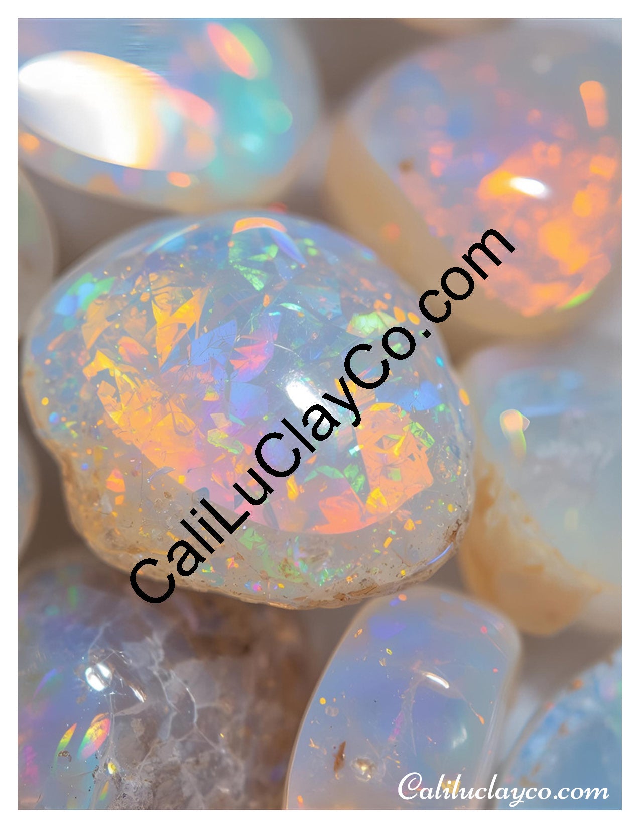Opals #3 Polymer Clay Water-Soluble Transfer Sheet / Tattoo Paper