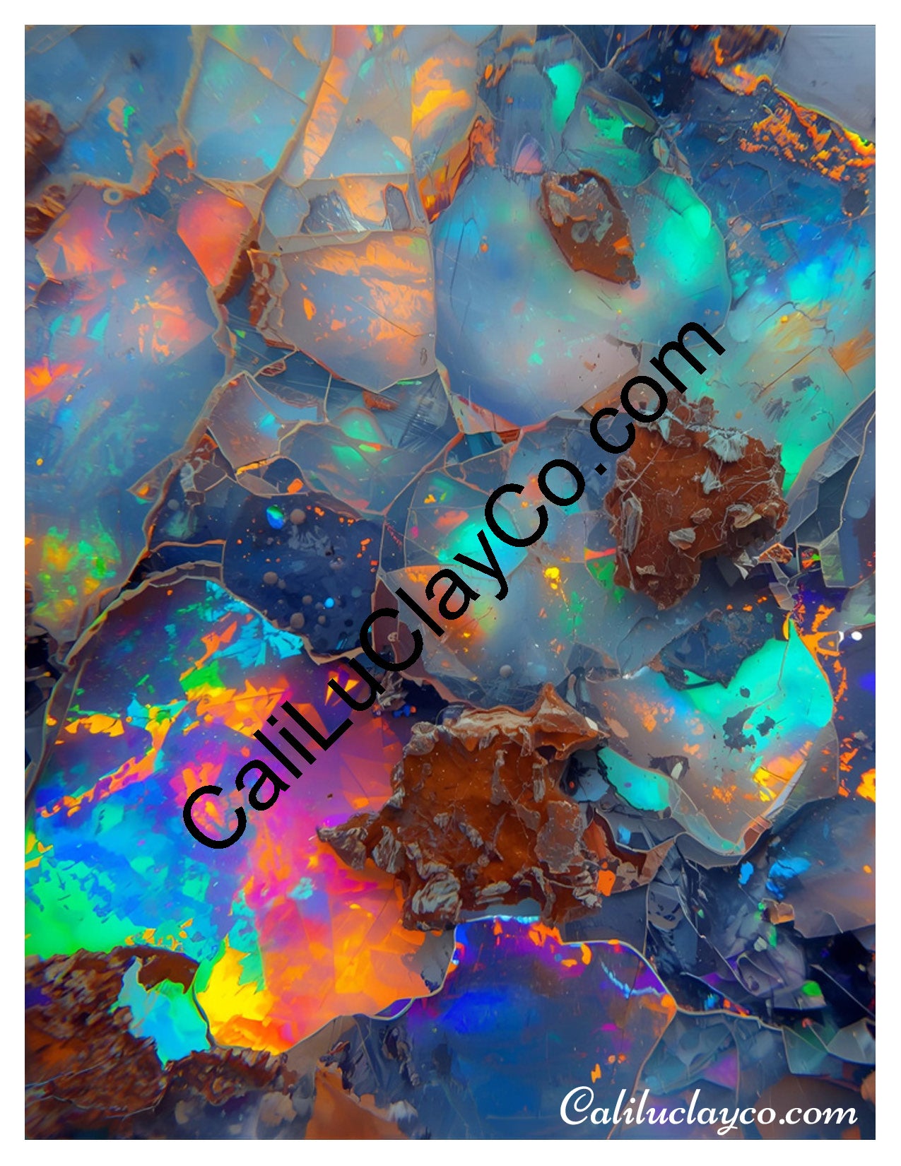 Magnified Opal Left & Right Polymer Clay Water-Soluble Transfer Sheet / Tattoo Paper