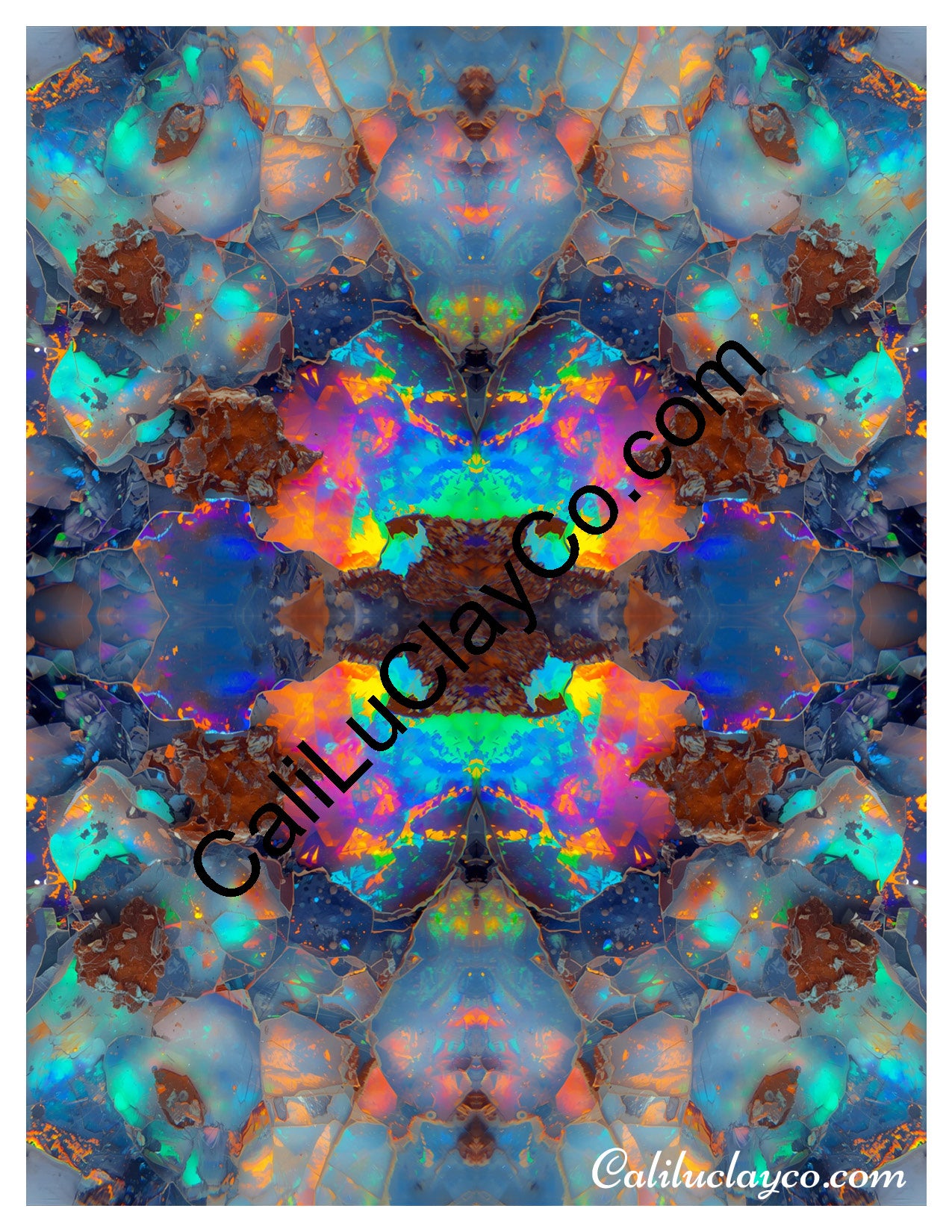 Magnified Opal Mirrored x4 Polymer Clay Water-Soluble Transfer Sheet / Tattoo Paper